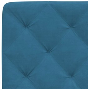 kék bársony fejtámla párna 100 cm