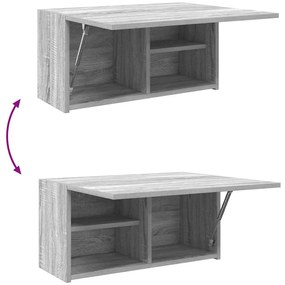 szürke sonoma szerelt fa fali fürdőszobaszekrény 60x25x30 cm