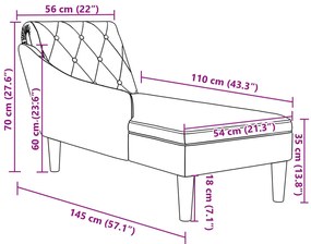 sötétszürke szövet dívány párnával és jobb kartámasszal