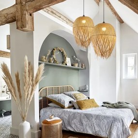 Immax 08271L - Csillár zsinóron HILO 1xE27/40W/230V átm. 45 cm bambusz