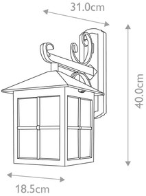 Elstead BL19-BLACK - Kültéri fali lámpa WINCHESTER 1xE27/100W/230V IP43