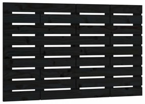 fekete tömör fenyőfa fali fejtámla 106 x 3 x 63 cm