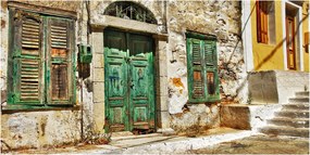 Fotótapéta üvegfalra Görög utcák 140x70