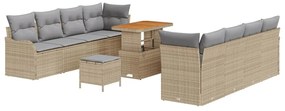 vidaXL Kerti Kanapé Szett párnával 11 pcs Beige és Világosszürke