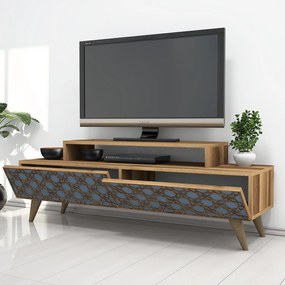 TV asztal/szekrény Curio (dió + kék). 1071859