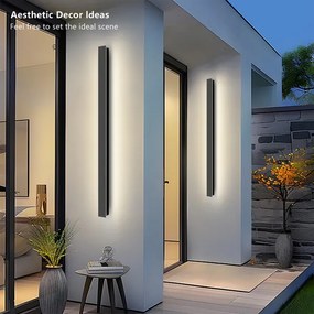 Brilagi - LED kültéri fali lámpatest LINEAR LED/22W/230V 3000K IP65 fekete