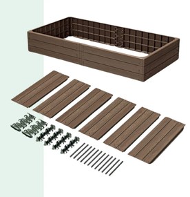 WOODY magaságyás, 149x75,6x25cm, barna Prosperplast