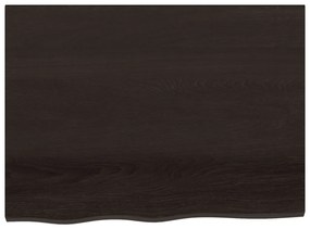 sötétbarna kezelt tömör tölgyfa fali polc 80x60x(2-6) cm