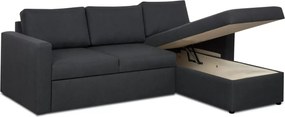 INTARI Kinyitható sarokkanapé Fekete