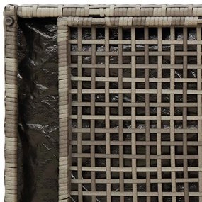 szürke polyrattan kültéri tárolópad párnával 100 cm