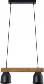 Dupla fa díszléc kis fém lámpaernyőkkel E27 fekete nappali