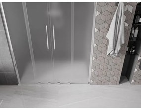 Mexen Velar L Duo, tolózuhanyajtó nyitáshoz 160 cm, 8 mm-es matt üveg, króm, 871-160-003-32-01