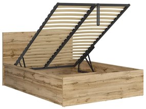 Franciaágy 140 cm Tetrix 8 (wotan tölgy) (ágyráccsal) (tárolóhellyel). 1098490