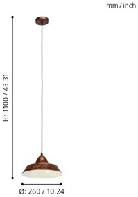 Eglo 49243 - CsillárVINTAGE 1xE27/60W/230V