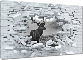 Vászonkép 120x80 Szarvas a rikkancson