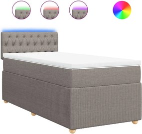 vidaXL tópszínű szövet rugós ágy matraccal 80 x 200 cm