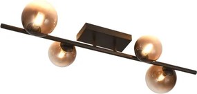 Brilagi - LED felületre szerelhető csillár MILLA 4xG9/3W/230V barna/füstbarna
