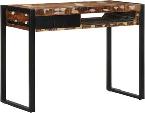 vidaXL íróasztal többszínű 100x50x75 cm tömörfa, újrahasznosított fa