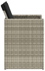 4 db világosszürke polyrattan kerti szék párnával