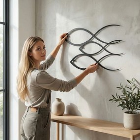 Fém fali dekoráció, 60×36 cm