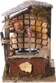 Kút kancsóval * Vízpumpa * 220V-os betlehemhez 13cm magas