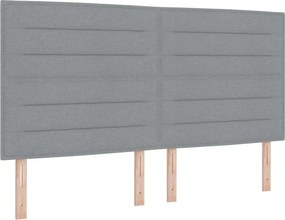 vidaXL Boxrugós ágy matracmal leddel Világosszürke 180 x 200 cm szövet