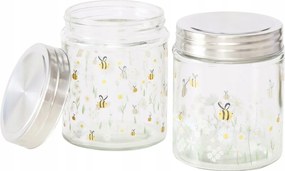 Tároló Tégelyek Dekoratív Csavaros Méhecske Motívum 625 ML 2 Db