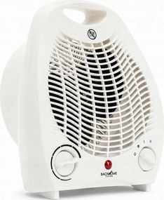 Elektromos fűtőtest ventilátorral és biztonsági kapcsolóval, fehér