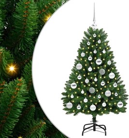 vidaXL Mű karácsonyfa 150 LED-del Zöld 120 cm PVC és fém