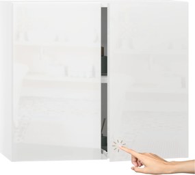 Kis fürdőszoba szekrény akasztós 60cm fehér magasfényű fürdőszoba szekrény