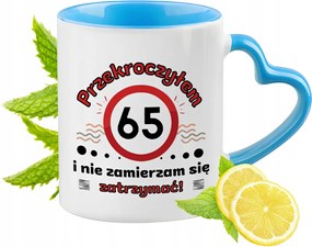 Születésnap 65 65-es 65-ös Kék Bögre Szív Alakú Füllel Ajándék