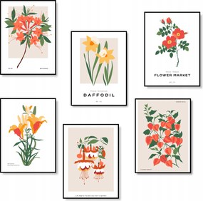 Hálószoba Poszterek Fali Dekoráció Virágok Poszter 6 db A3 *Sok minta*