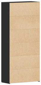 Cipőtároló Fekete 80x35,5x180 cm Mérnöki Fa