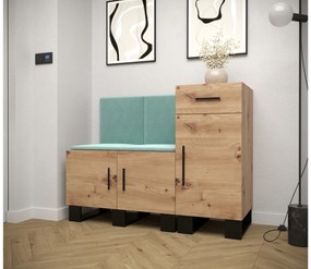 Előszobabútor Amanda 18 (artisan tölgy + zöld). 1086012