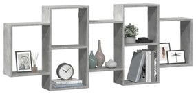 betonszürke szerelt fa fali polc 159 x 18 x 65 cm