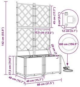 Kerti ültetők Világosszürke 80 x 40 x 142 cm Acél