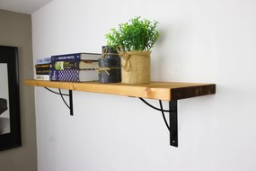 Loft fali akasztós polc rusztikus fa vastag nappaliba 70cm