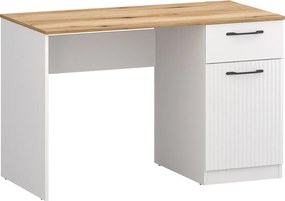 PC asztal, fehér/evoke tölgy, VELIS 1D1S/120