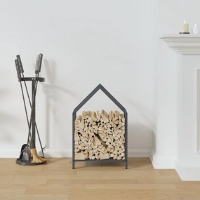 antracitszürke hidegen hengerelt acél tűzifatároló 40x25x60 cm