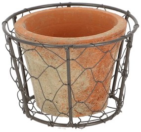 Drótkosár terrakotta virágcseréppel - Esschert Design