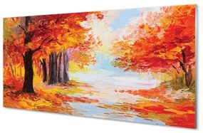 Üvegképek Őszi levelek a fa 100x50 cm 4 fogas