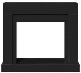 fekete szerelt fa kandallóburkolat 100 x 30 x 87,5 cm