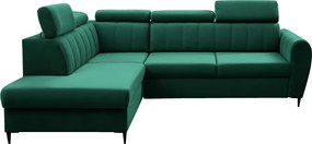 Kinyitható ülőgarnitúra, smaragd, balos, KORIO L