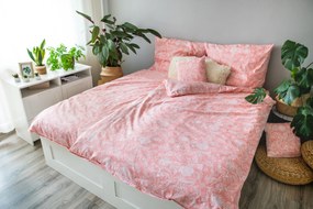 3 részes pamut ágynemű Pink Blossom 200x140cm+90x70cm TiaHome