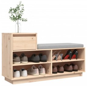 tömör fenyőfa cipőszekrény 110 x 34 x 61 cm