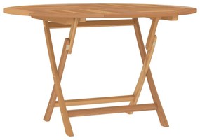 tömör tíkfa összecsukható kerti asztal Ø 110 x 75 cm