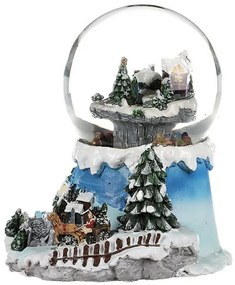 Karácsonyi hóeső Téli táj, világító, forgó,dallam, 19 x 19 x 18 cm