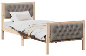 Ágykeret fejtámlával Tópszínű 75 x 190 cm Tömör fenyőfa