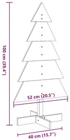 viaszbarna tömör fenyőfa karácsonyfa-dekoráció 100 cm