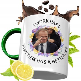 Donald Tusk Zöld Bögre Ajándék Nyomtatott Fotóval